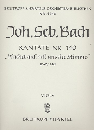 Wachet auf ruft uns die Stimme Kantate Nr.140 BWV140 Viola