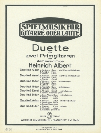 Duett A-Dur Nr.7 fr 2 Primgitarren Stimmen