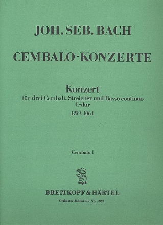 Konzert C-Dur BWV1064 fr 3 Cembali und Streicher Cembalo 1