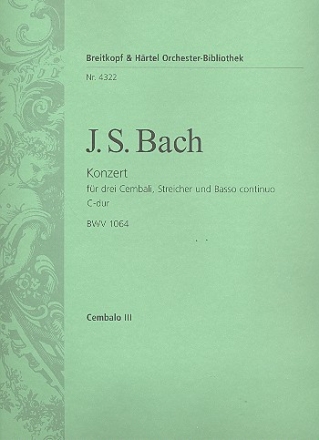 Konzert C-Dur BWV1064 fr 3 Cembali und Streicher Cembalo 3