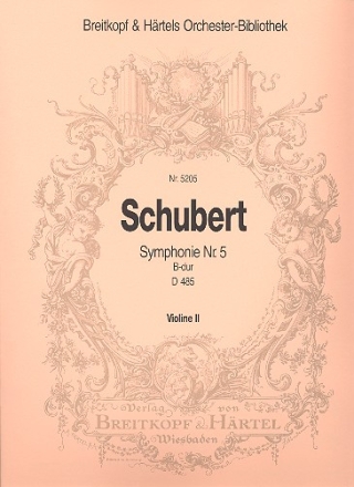 Sinfonie B-Dur Nr.5 D485 fr Orchester Violine 2