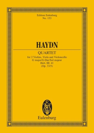 Streichquartett G-Dur op.33,5 Hob.III:41 fr Streichquartett Studienpartitur