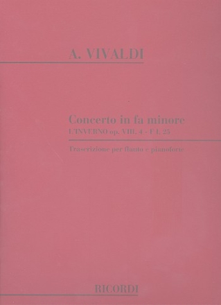 Concerto fa minore per flauto e archi R297/P442/F,I:25 per flauto e piano