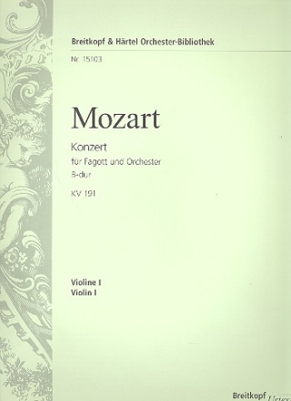 Konzert B-Dur KV191 fr Fagott und Orchester Violine 1