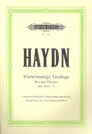 Vierstimmige Gesnge Hob.XXVc:1-9 fr 4 Singstimmen und Klavier Partitur