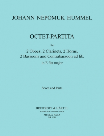 Partita E flat major for 2 oboes, 2 clarinets, 2 bassoons and 2 horns score and parts