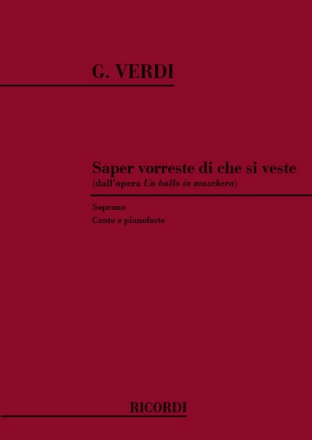 SAPER VORRESTE DI CHE SI VESTE PER CANTO (SOPRANO) E PIANOFORTE (IT)