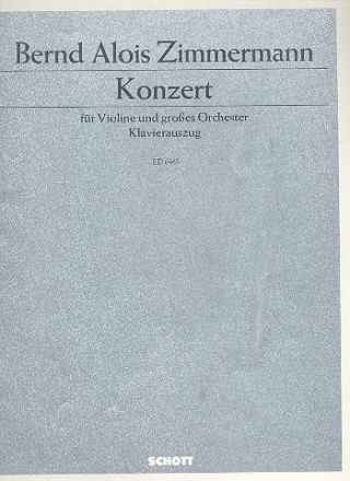 Konzert fr Violine und groes Orchester Klavierauszug mit Solostimme