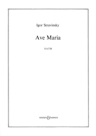 Ave Maria for mixed chorus a cappella score (la)