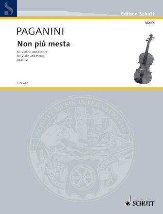 NON PIU MESTA OP.12 THEME WITH VARIATIONS FOR VIOLIN AND PIANO