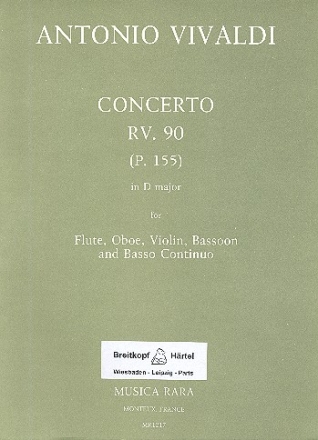 Concerto D-Dur PV155 fr Flte, Oboe, Violine, Fagott und Bc Partitur und Stimmen