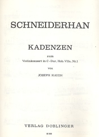 Kadenzen zum Violinkonzert C-Dur Schneiderhan, Wolfgang, bearb.