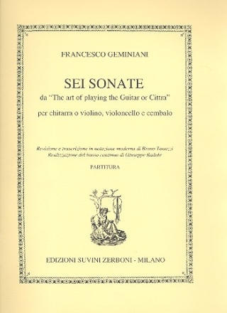 6 sonate per chitarra, violoncello e cembalo Partitura