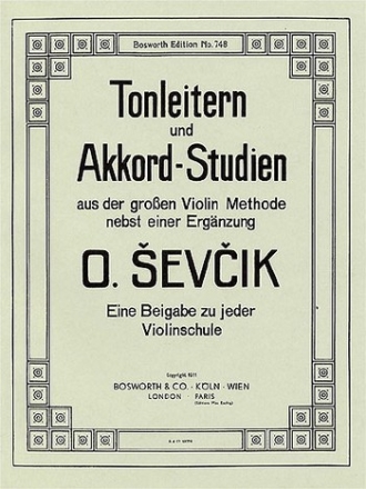 Tonleitern und Akkordstudien fr Violine aus der groen Violinmethode nebst einer Ergnzung