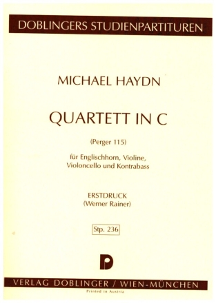 Quartett in C-Dur Perger 115 fr Englischhorn, Violine, Violoncello und Kontrabass Studienpartitur