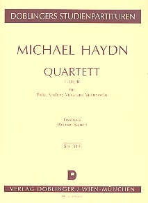 Quartett in F-Dur fr Flte, Violine, Viola und Violoncello Studienpartitur