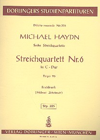 Streichquartett C-Dur Nr.6  Studienpartitur