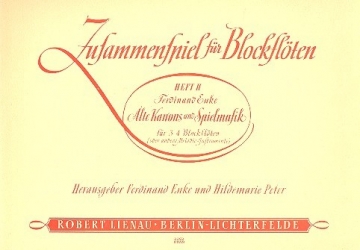 Alte Kanons und Spielmusik fr 3-4 Blockften Partitur