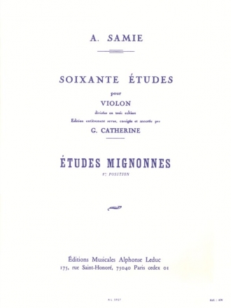 60 ETUDES VOL.1 OP.31 ETUDES MIGNONNES POUR VIOLON CATHERINE, ED