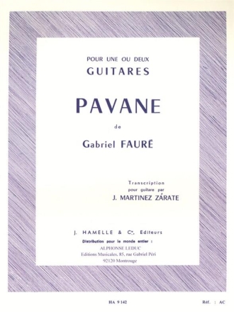 Pavane op.50 pour 1 ou 2 guitares partition