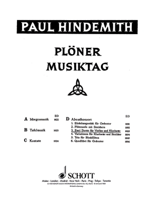 Plner Musiktag fr Violine und Klarinette Spielpartitur