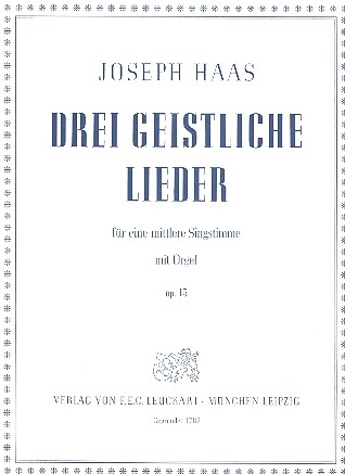 3 geistliche Lieder op.13 fr Gesang (mittel) und Orgel Partitur