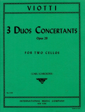 3 Duos concertants op.29 for 2 cellos score