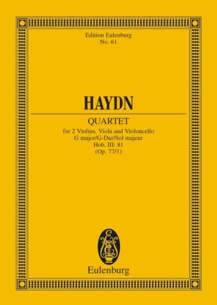 Streichquartett G-Dur op.77,1 Hob.III:81 fr Streichquartett Studienpartitur