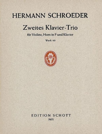 2. Klaviertrio op. 40 fr Klavier, Violine und Horn Stimmensatz