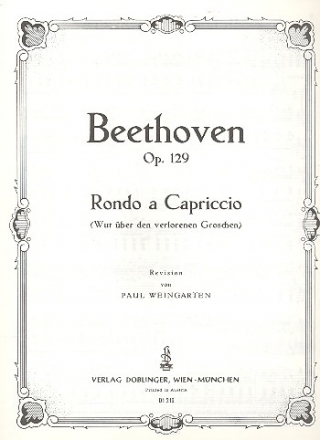 Rondo a capriccio G-Dur op.129 Die Wut ber den verlorenen Groschen fr Klavier