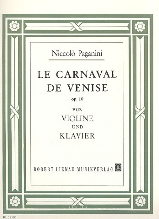 Le carneval de Venise op.10 fr Violine und Klavier