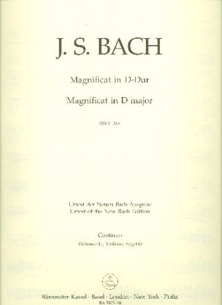 Magnificat D-Dur BWV243 fr Soli (SSATB), Chor (SSATB) und Orchester Cello/Ba/Fagott