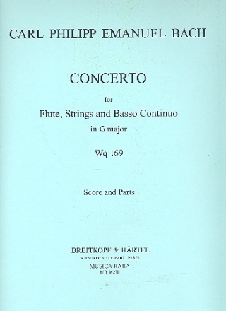 Concerto G major WQ169 for flute and Strings score and 6 parts