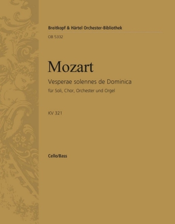 Vesperae de Dominica KV321 fr Soli, Chor und Orchester Violoncello / Kontrabass