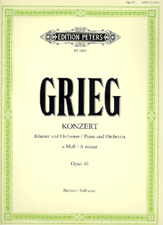 Konzert a-Moll op.16 fr Klavier und Orchester Partitur