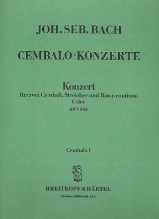 Konzert C-Dur BWV1061 fr 2 Cembali und Streicher Cembalo solo 1