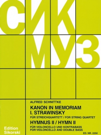 Kanon in memoriam Igor Stravinsky fr Streichquartett Stimmen