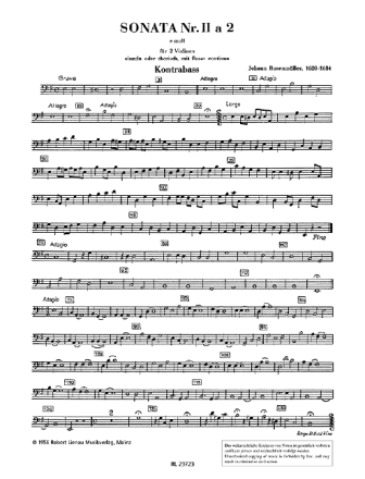 Sonate e-Moll Nr.2 fr 2 Violinen und Bc Kontrabass