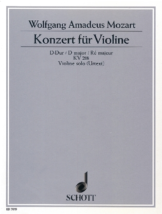 Konzert D-Dur KV 218 fr Violine und Orchester Solostimme - Violine