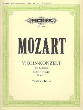 Konzert D-Dur Nr.2 KV211 fr Violine und Orchester fr Violine und Klavier