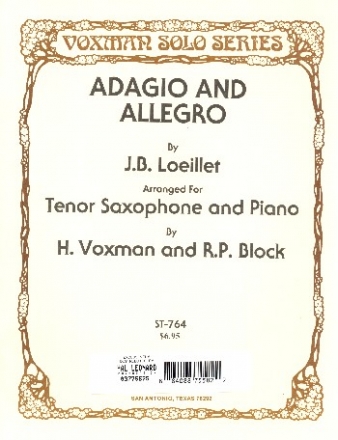 Adagio and Allegro for tenor saxophone and piano