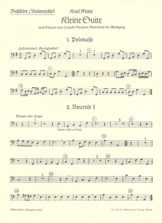 Kleine Suite nach Tnzen aus dem Notenbuch fr Wolfgang fr 4 Blockflten (SATB) Bablockflte