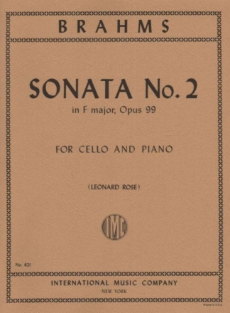 Sonata f major op.99,2 for cello and piano ROSE, L., ED