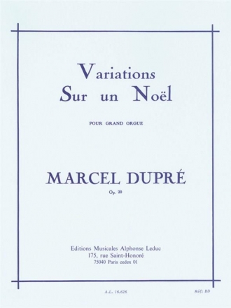 Variations sur un noel op.20 pour orgue