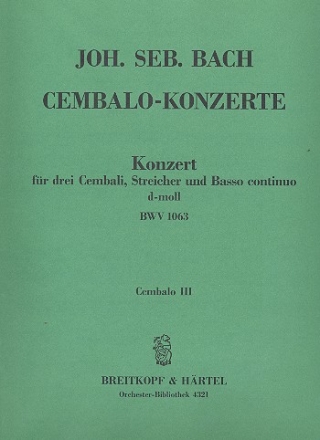 Konzert d-Moll BWV1063 fr 3 Cembali und Streicher Cembalo 3