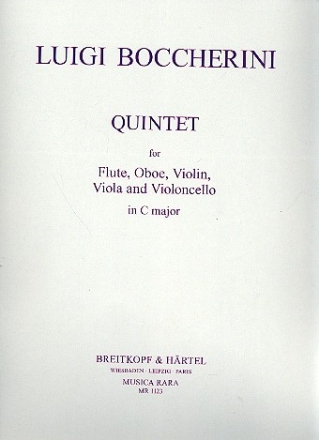 Quintet C majo for flute, oboe, violin, viola and violoncello score and 6 parts