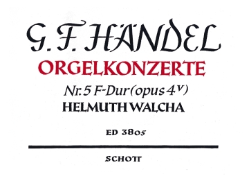 Konzert F-Dur Nr.5 op.4,5 fr Orgel und Orchester Orgelauszug