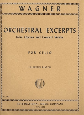 Orchestral Excerpts for cello PIATTI, ALFREDO, ED