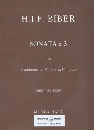 Sonata  3 fr Posaune, 2 Violinen und Bc Stimmen