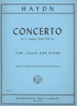 Concerto C major Hob.VIIb:1 for cello and orchestra for cello and piano